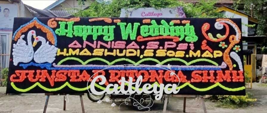 papan bunga Medan happy wedding
