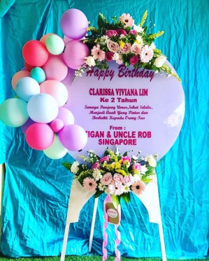 papan bunga akrilik happy birthday