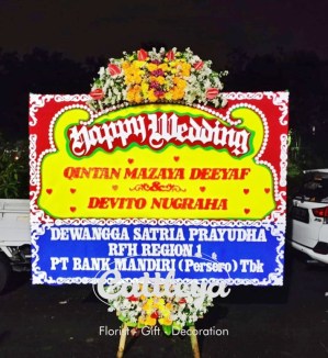 bunga papan Jakarta Happy Wedding